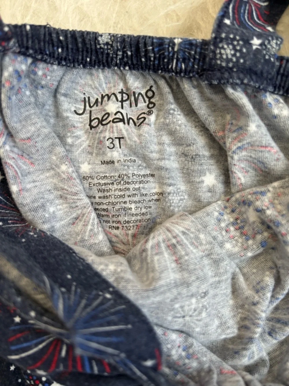 Jumping Bean Girls Summer Festive Fireworks AOP Matching Tank & Shorts